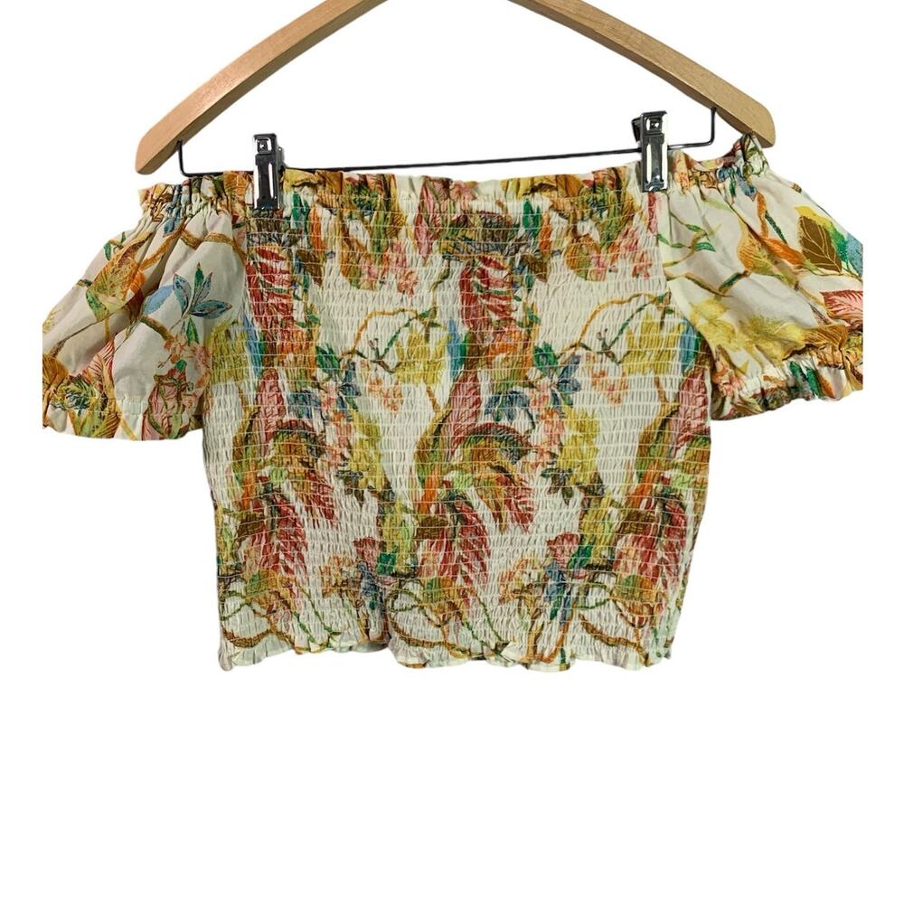 Rose & Olive Women's Smocked Shirt with Cap Sleeves Size Large NWT